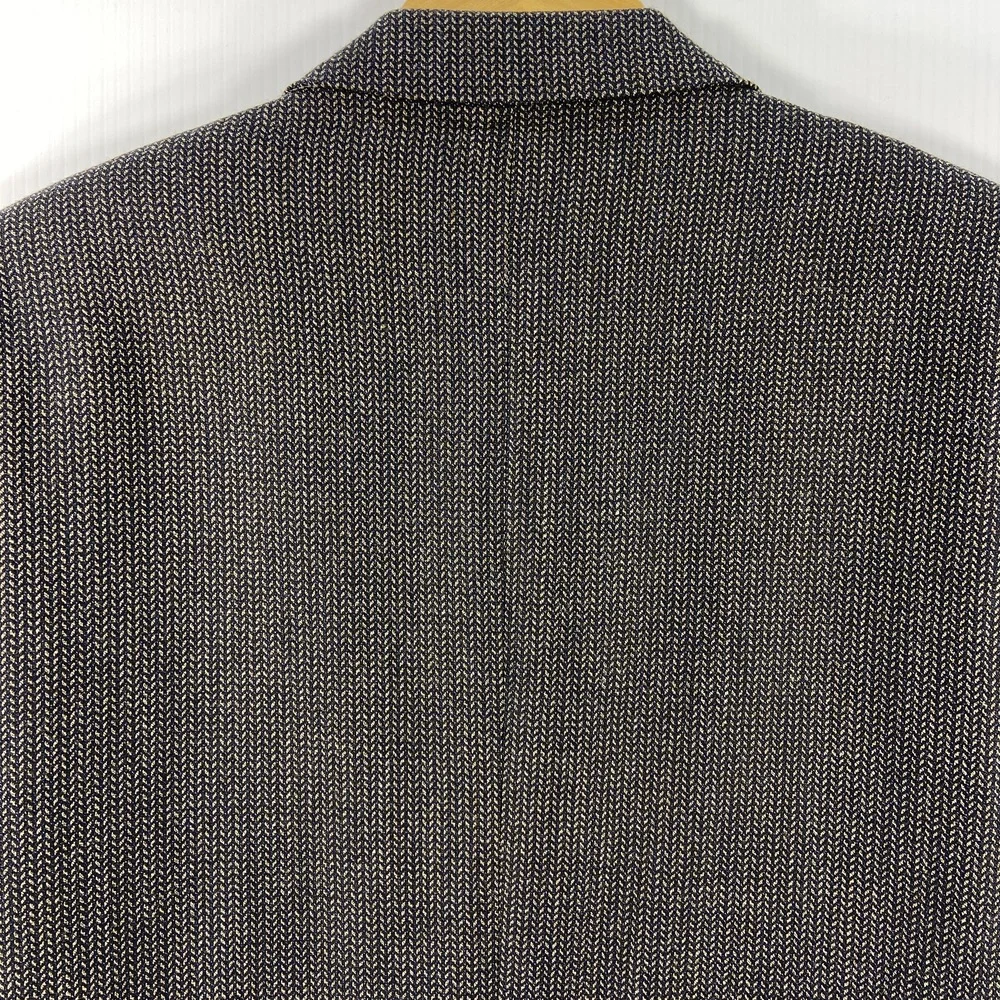 Jack Victor‎ Mark Shale Lanzawood Wool Blazer Black Tan Notched Lapel Mens 43 R